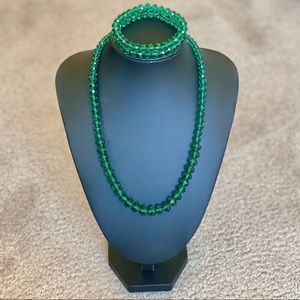The Limited Emerald Beaded Necklace & Bracelet